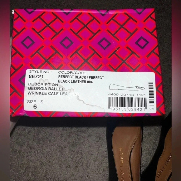 Tory Burch Square Toe Ballet Flat Size 6 - Picture 4 of 5